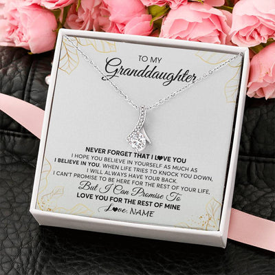 Alluring Beauty Necklace | Personalized To My Granddaughter Necklace From Grandma Never Forget That I Love You Granddaughter Birthday Christmas Customized Gift Box Message Card | siriusteestore