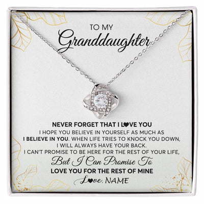 Love Knot Necklace | Personalized To My Granddaughter Necklace From Grandma Never Forget That I Love You Granddaughter Birthday Christmas Customized Gift Box Message Card | siriusteestore