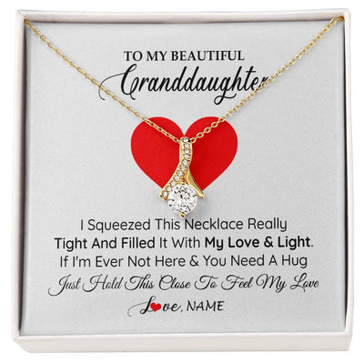 Alluring Beauty Necklace 18K Yellow Gold Finish | 1 | Personalized To My Granddaughter Necklace From Grandma Papa I Squeezed This Necklace Granddaughter Birthday Christmas Customized Gift Box Message Card | siriusteestore