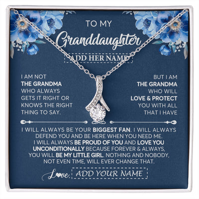 Alluring Beauty Necklace 14K White Gold Finish | 1 | Personalized To My Granddaughter Necklace From Grandma Proud Of You Birthday Gifts For Granddaughter Jewelry Gifts Christmas Custom Gift Box Message Card | https://siriusteestore.