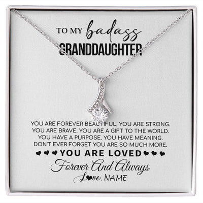 Alluring Beauty Necklace | Personalized To My Granddaughter Necklace From Grandma You Are Forever Beautiful Granddaughter Birthday Graduation Christmas Customized Gift Box Message Card | siriusteestore