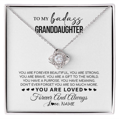 Love Knot Necklace | Personalized To My Granddaughter Necklace From Grandma You Are Forever Beautiful Granddaughter Birthday Graduation Christmas Customized Gift Box Message Card | siriusteestore