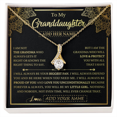 Alluring Beauty Necklace 18K Yellow Gold Finish | 1 | Personalized To My Granddaughter Necklace From Grandma Your Biggest Fan Birthday Gifts For Granddaughter Gifts Christmas Jewelry Custom Gift Box Message Card | siriusteestore.myshopify