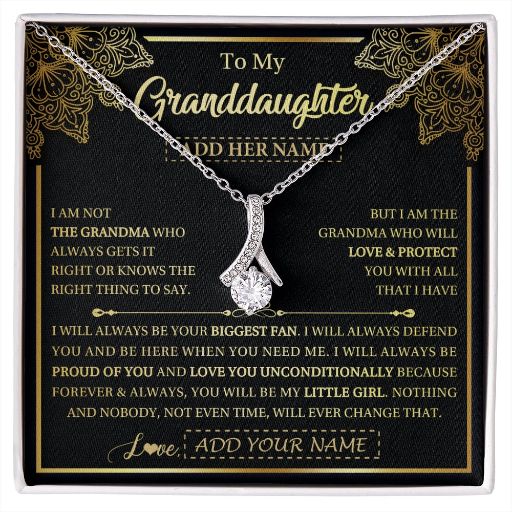 Alluring Beauty Necklace 14K White Gold Finish | 1 | Personalized To My Granddaughter Necklace From Grandma Your Biggest Fan Birthday Gifts For Granddaughter Gifts Christmas Jewelry Custom Gift Box Message Card | siriusteestore.myshopify