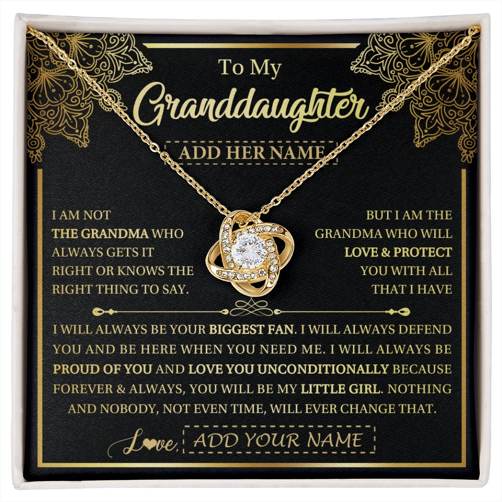 Love Knot Necklace 18K Yellow Gold Finish | 1 | Personalized To My Granddaughter Necklace From Grandma Your Biggest Fan Birthday Gifts For Granddaughter Gifts Christmas Jewelry Custom Gift Box Message Card | siriusteestore.myshopify