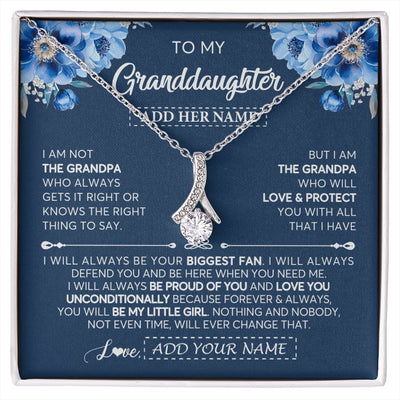 Alluring Beauty Necklace 14K White Gold Finish | 1 | Personalized To My Granddaughter Necklace From Grandpa Proud Of You Birthday Gifts For Granddaughter Jewelry Gifts Christmas Custom Gift Box Message Card | https://siriusteestore.