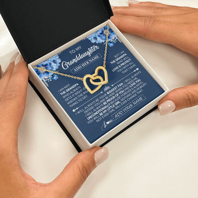 Interlocking Hearts Necklace 18K Yellow Gold Finish | 2 | Personalized To My Granddaughter Necklace From Grandpa Proud Of You Birthday Gifts For Granddaughter Jewelry Gifts Christmas Custom Gift Box Message Card | https://siriusteestore.