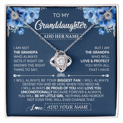 Love Knot Necklace 14K White Gold Finish | 1 | Personalized To My Granddaughter Necklace From Grandpa Proud Of You Birthday Gifts For Granddaughter Jewelry Gifts Christmas Custom Gift Box Message Card | https://siriusteestore.