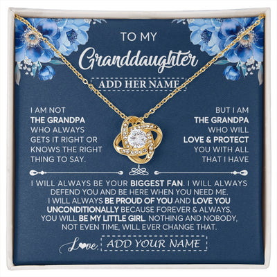 Love Knot Necklace 18K Yellow Gold Finish | 1 | Personalized To My Granddaughter Necklace From Grandpa Proud Of You Birthday Gifts For Granddaughter Jewelry Gifts Christmas Custom Gift Box Message Card | https://siriusteestore.