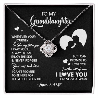 Love Knot Necklace 14K White Gold Finish | 1 | Personalized To My Granddaughter Necklace From Grandpa Wherever Your Journey Granddaughter Birthday Gifts Graduation Christmas Customized Gift Box Message Card | siriusteestore
