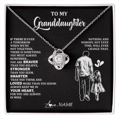 Love Knot Necklace 14K White Gold Finish | 1 | Personalized To My Granddaughter Necklace From Grandpa You Are Always In Mine Beautiful Granddaughter Birthday Graduation Christmas With Gift Box Message Card | siriusteestore