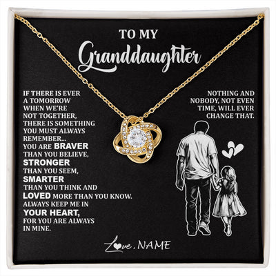 Love Knot Necklace 18K Yellow Gold Finish | 1 | Personalized To My Granddaughter Necklace From Grandpa You Are Always In Mine Beautiful Granddaughter Birthday Graduation Christmas With Gift Box Message Card | siriusteestore