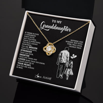 Love Knot Necklace 18K Yellow Gold Finish | 2 | Personalized To My Granddaughter Necklace From Grandpa You Are Always In Mine Beautiful Granddaughter Birthday Graduation Christmas With Gift Box Message Card | siriusteestore