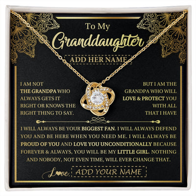 Love Knot Necklace 18K Yellow Gold Finish | 1 | Personalized To My Granddaughter Necklace From Grandpa Your Biggest Fan Birthday Gifts For Granddaughter Gifts Christmas Jewelry Custom Gift Box Message Card | siriusteestore.myshopify