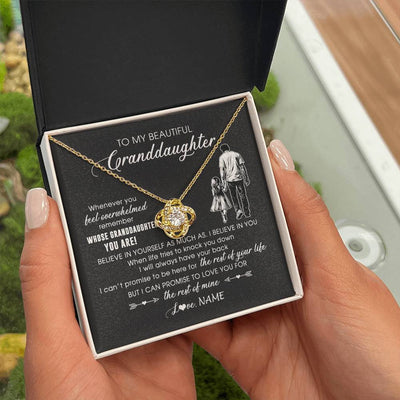 Love Knot Necklace 18K Yellow Gold Finish | 2 | Personalized To My Granddaughter Necklace From Papa Grandpa Whenever You Feel Overwhelmed Granddaughter Jewelry Birthday Christmas Customized Message Card | siriusteestore