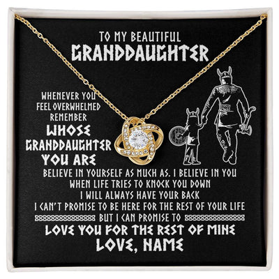 Love Knot Necklace 18K Yellow Gold Finish | 1 | Personalized To My Granddaughter Viking Necklace From Grandpa Whenever You Feel Overwhelmed Birthday Christmas Jewelry Customized Gift Box Message Card | siriusteestore