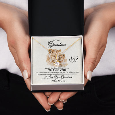 Alluring Beauty Necklace 18K Yellow Gold Finish | 2 | Personalized To My Grandma Necklace From Granddaughter Thank You Lion Grandma Gift For Mothers Day Birthday Gift Christmas For Grandma Gift Box Message Card | siriusteestore