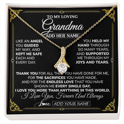 Alluring Beauty Necklace 18K Yellow Gold Finish | 1 | Personalized To My Grandma Necklace Gifts Meaningful Gift To Grandma From Granddaughter Without You There Is No Me Mothers Day Birthday Gift Box Message Card | https://siriusteestore.