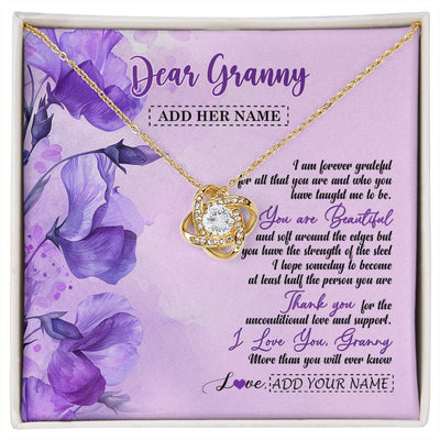Love Knot Necklace 18K Yellow Gold Finish | 1 | Personalized To My Granny Gifts From Granddaughter Necklace Flower You Are Beautiful Gifts For Granny Mothers Day Birthday Christmas Gift Box Message Card | siriusteestore.myshopify