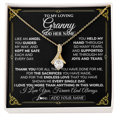 Alluring Beauty Necklace 18K Yellow Gold Finish | 1 | Personalized To My Granny Necklace Gifts Meaningful Gift To Granny From Granddaughter Without You There Is No Me Mothers Day Birthday Gift Box Message Card | https://siriusteestore.