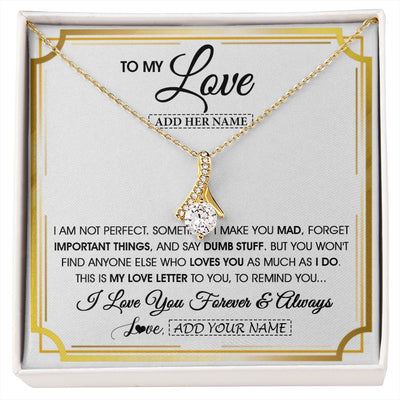 Alluring Beauty Necklace 18K Yellow Gold Finish | 1 | Personalized To My Love Necklace For Women Love Letter Romatic Gifts For Her Wife Gift From Husband Girlfriend Birthday Valentines Custom Gift Box Message Card | https://siriusteestore.