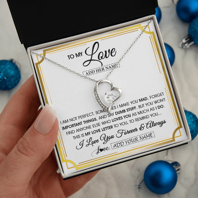 Forever Love Necklace 14K White Gold Finish | 2 | Personalized To My Love Necklace For Women Love Letter Romatic Gifts For Her Wife Gift From Husband Girlfriend Birthday Valentines Custom Gift Box Message Card | https://siriusteestore.