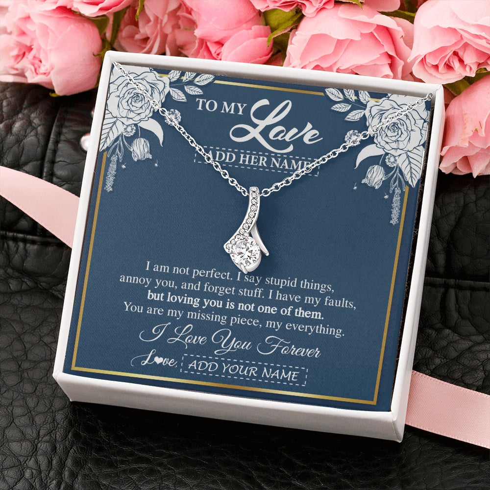 Alluring Beauty Necklace 14K White Gold Finish | 2 | Personalized To My Love Necklace My Everything Romatic Gifts For Her Wife Gift From Husband Girlfriend Birthday Valentines Day Custom Gift Box Message Card | siriusteestore.myshopify