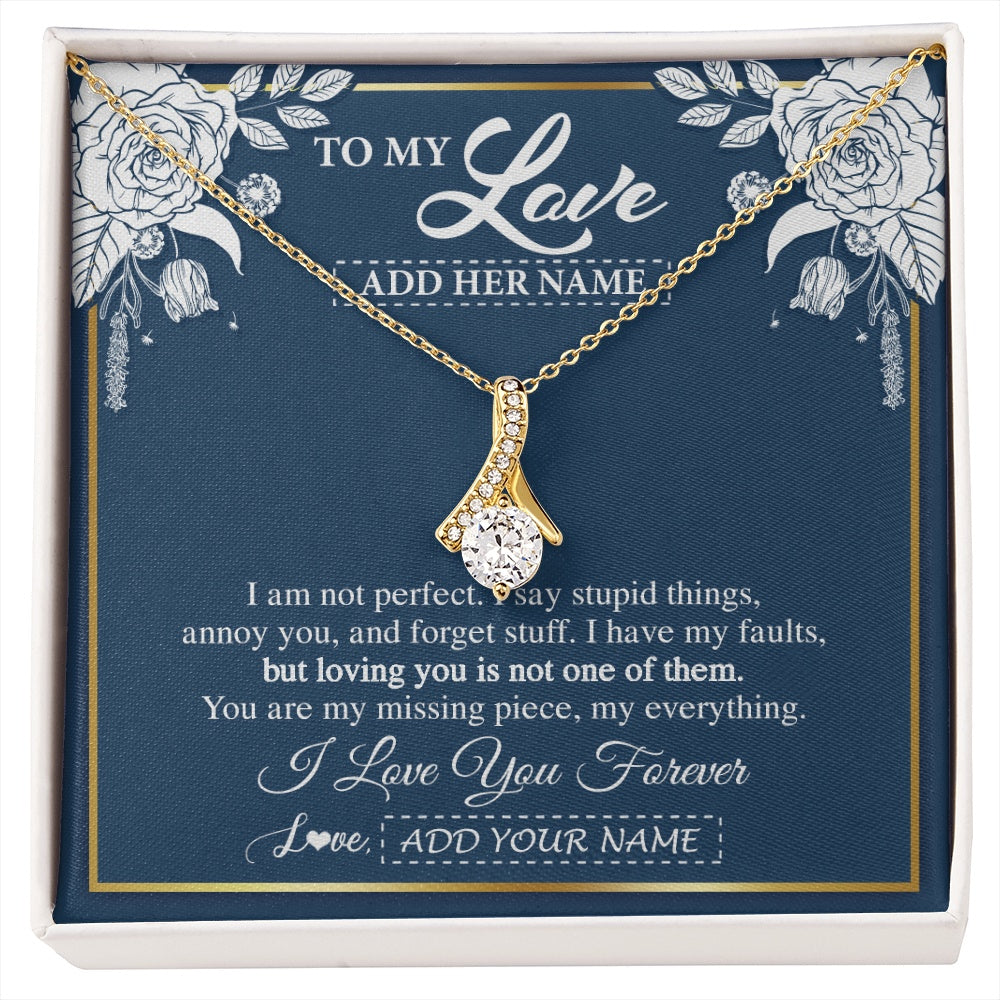Alluring Beauty Necklace 18K Yellow Gold Finish | 1 | Personalized To My Love Necklace My Everything Romatic Gifts For Her Wife Gift From Husband Girlfriend Birthday Valentines Day Custom Gift Box Message Card | siriusteestore.myshopify