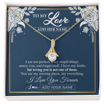 Alluring Beauty Necklace 18K Yellow Gold Finish | 1 | Personalized To My Love Necklace My Everything Romatic Gifts For Her Wife Gift From Husband Girlfriend Birthday Valentines Day Custom Gift Box Message Card | siriusteestore.myshopify