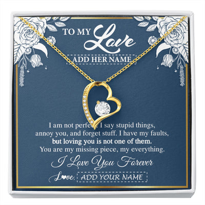 Forever Love Necklace 18K Yellow Gold Finish | 1 | Personalized To My Love Necklace My Everything Romatic Gifts For Her Wife Gift From Husband Girlfriend Birthday Valentines Day Custom Gift Box Message Card | siriusteestore.myshopify