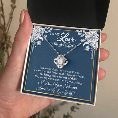 Love Knot Necklace 14K White Gold Finish | 2 | Personalized To My Love Necklace My Everything Romatic Gifts For Her Wife Gift From Husband Girlfriend Birthday Valentines Day Custom Gift Box Message Card | siriusteestore.myshopify