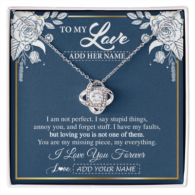 Love Knot Necklace 14K White Gold Finish | 1 | Personalized To My Love Necklace My Everything Romatic Gifts For Her Wife Gift From Husband Girlfriend Birthday Valentines Day Custom Gift Box Message Card | siriusteestore.myshopify