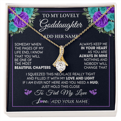 Alluring Beauty Necklace 18K Yellow Gold Finish | 1 | Personalized To My Lovely Goddaughter Necklace Gift From Godmother Uncle Feel My Love Goddaughter Birthday Gift Mother's Day Christmas Gift Box Message Card | siriusteestore.myshopify