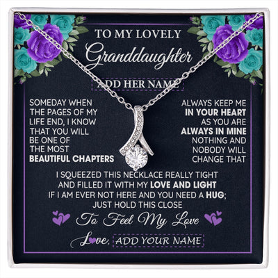 Alluring Beauty Necklace 14K White Gold Finish | 1 | Personalized To My Lovely Granddaughter Necklace Gift From Granparents Feel My Love Granddaughter Birthday Gift Mother's Day Christmas Gift Box Message Card | siriusteestore.myshopify