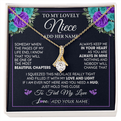 Alluring Beauty Necklace 18K Yellow Gold Finish | 1 | Personalized To My Lovely Niece Necklace Gift From Uncle Aunt Feel My Love Niece Birthday Gift Mother's Day Christmas Customized Gift Box Message Card | siriusteestore.myshopify
