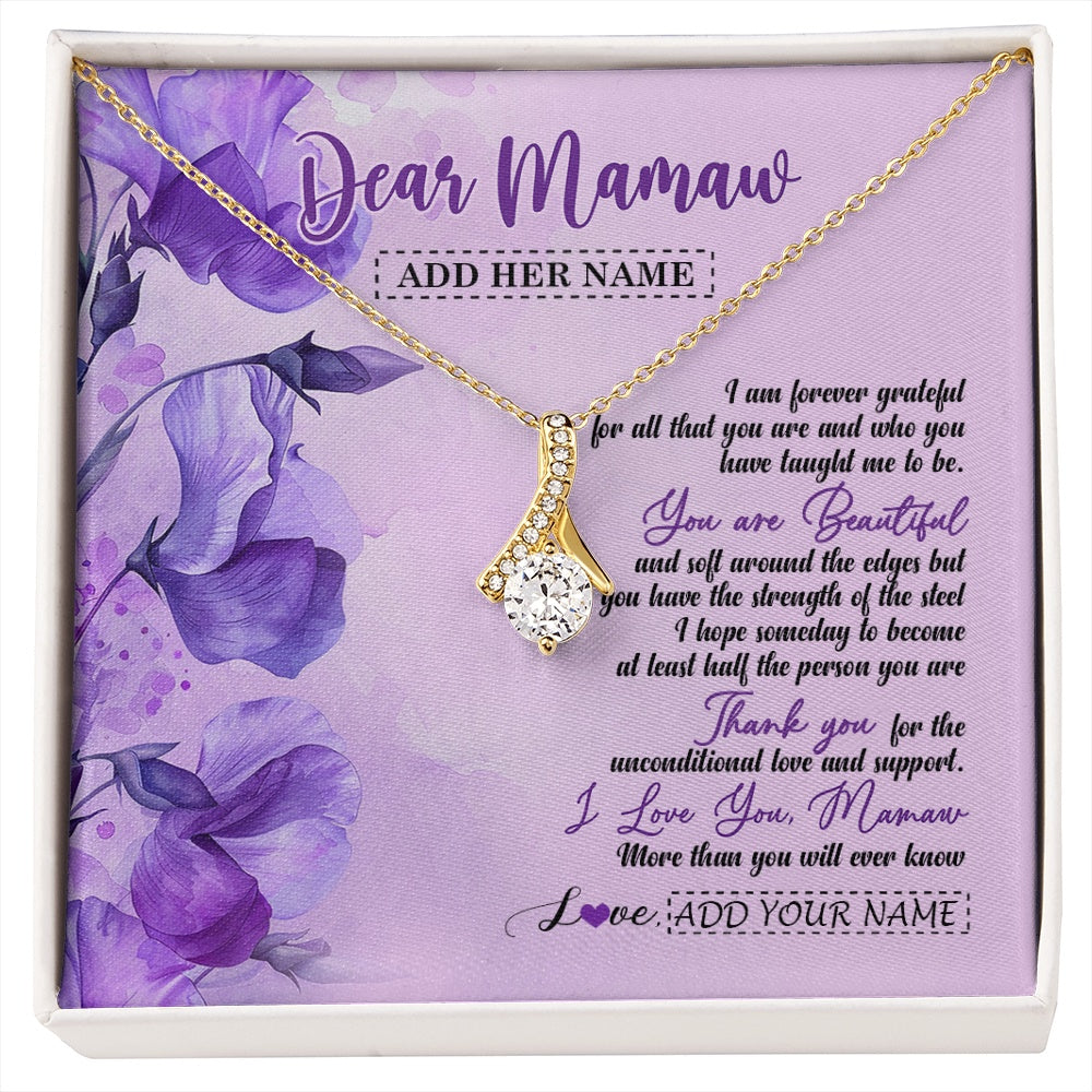 Alluring Beauty Necklace 18K Yellow Gold Finish | 1 | Personalized To My Mamaw Gifts From Granddaughter Necklace Flower You Are Beautiful Gifts For Mamaw Mothers Day Birthday Christmas Gift Box Message Card | siriusteestore.myshopify