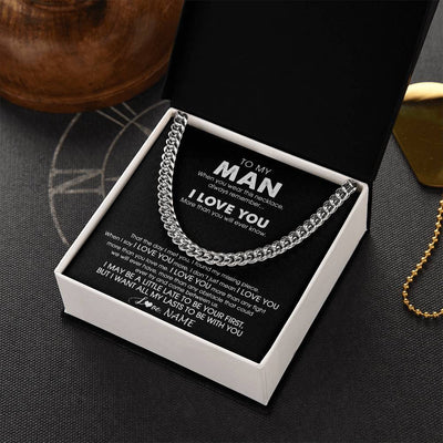 Cuban Link Chain Necklace Stainless Steel | 2 | Personalized To My Man Necklace Cuban When You Wear This Necklace For Him Boyfriend Husband Birthday Anniversary Day Christmas Customized Gift Box Message Card | siriusteestore