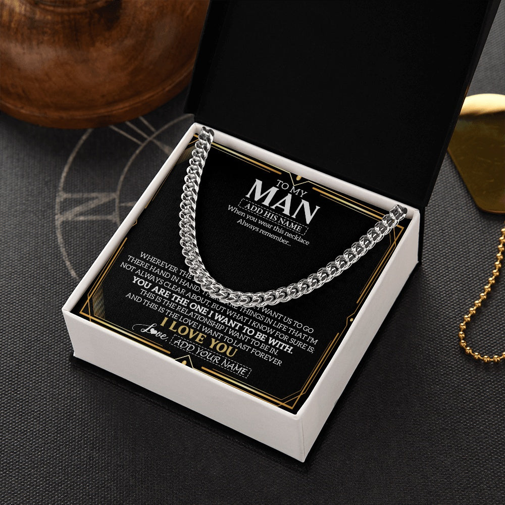 Cuban Link Chain Necklace Stainless Steel | 2 | Personalized To My Man Necklace Gift From Girlfriend Love Letter For Boyfriend Husband Jewelry From Wife Gifts For Men Birthday Christmas Gift Box Message Card | https://siriusteestore.