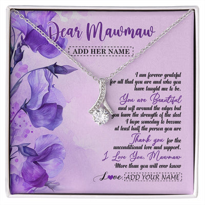 Alluring Beauty Necklace 14K White Gold Finish | 1 | Personalized To My Mawmaw Gifts From Granddaughter Necklace Flower You Are Beautiful Gifts For Mawmaw Mothers Day Birthday Christmas Gift Box Message Card | siriusteestore.myshopify