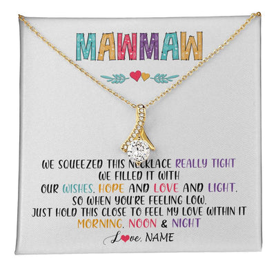 Alluring Beauty Necklace 18K Yellow Gold Finish | 1 | Personalized To My Mawmaw Necklace From Grandkids Granddaughter We Squeezed This Necklace Mawmaw Birthday Mothers Day Customized Gift Box Message Card | siriusteestore