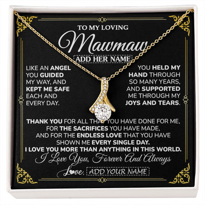 Alluring Beauty Necklace 18K Yellow Gold Finish | 1 | Personalized To My Mawmaw Necklace Gifts Meaningful Gift To Mawmaw From Granddaughter Without You There Is No Me Mothers Day Birthday Gift Box Message Card | https://siriusteestore.