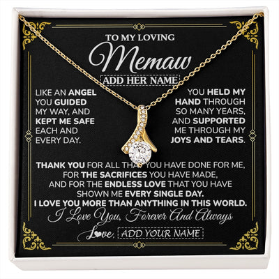 Alluring Beauty Necklace 18K Yellow Gold Finish | 1 | Personalized To My Memaw Necklace Gifts Meaningful Gift To Memaw From Granddaughter Without You There Is No Me Mothers Day Birthday Gift Box Message Card | https://siriusteestore.