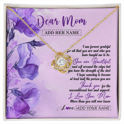 Love Knot Necklace 18K Yellow Gold Finish | 1 | Personalized To My Mom Gifts From Daughter Son Necklace Flower You Are Beautiful Gifts For Mom Mothers Day Birthday Christmas Custom Gift Box Message Card | siriusteestore.myshopify