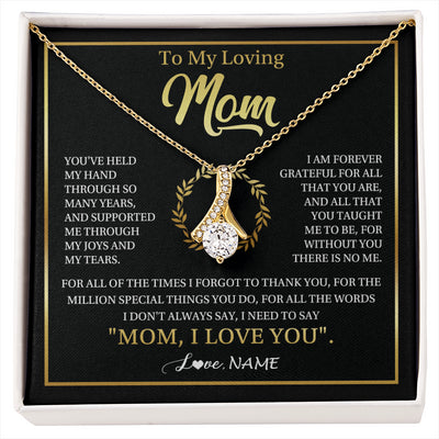 Alluring Beauty Necklace 18K Yellow Gold Finish | 1 | Personalized To My Mom Gifts Necklace From Daughter Son Grateful Thank You Mom Birthday Gifts Mothers Day Jewelry Christmas Customized Gift Box Message Card | siriusteestore