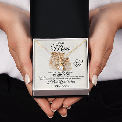 Alluring Beauty Necklace 18K Yellow Gold Finish | 2 | Personalized To My Mom Necklace From Daughter Son Thank You Lion Mom Gift For Mothers Day Birthday Gift Christmas For Mom Customized Gift Box Message Card | siriusteestore