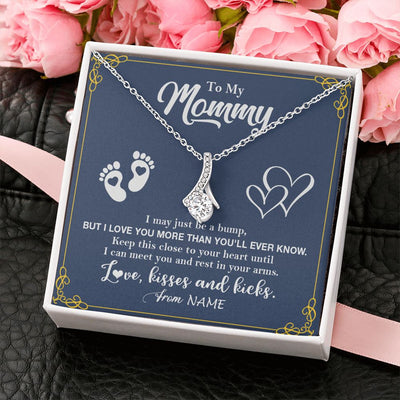 Alluring Beauty Necklace | Personalized To My Mommy From Your Tummy Necklace Unborn Baby Bump New Mom Mommy To Be Pregnant Wife First Time Mothers Day Customized Gift Box Message Card | siriusteestore
