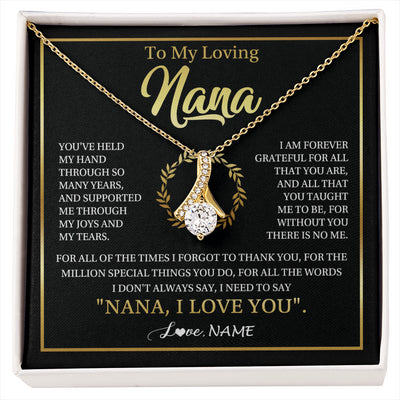 Alluring Beauty Necklace 18K Yellow Gold Finish | 1 | Personalized To My Nana Gifts Necklace From Granddaughter Grandson Grateful Thank You Nana Birthday Mothers Day Christmas Customized Gift Box Message Card | siriusteestore