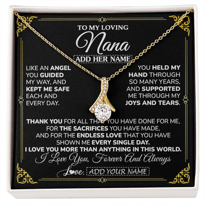Alluring Beauty Necklace 18K Yellow Gold Finish | 1 | Personalized To My Nana Necklace Gifts Meaningful Gift To Nana From Granddaughter Without You There Is No Me Mothers Day Birthday Gift Box Message Card | https://siriusteestore.