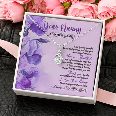 Alluring Beauty Necklace 14K White Gold Finish | 2 | Personalized To My Nanny Gifts Necklace Flower You Are Beautiful Gifts For Nanny Mothers Day Birthday Thanksgiving Christmas Custom Gift Box Message Card | siriusteestore.myshopify