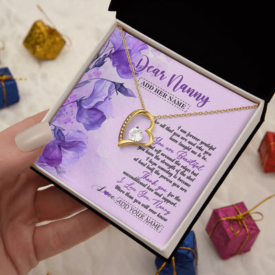 Forever Love Necklace 18K Yellow Gold Finish | 2 | Personalized To My Nanny Gifts Necklace Flower You Are Beautiful Gifts For Nanny Mothers Day Birthday Thanksgiving Christmas Custom Gift Box Message Card | siriusteestore.myshopify